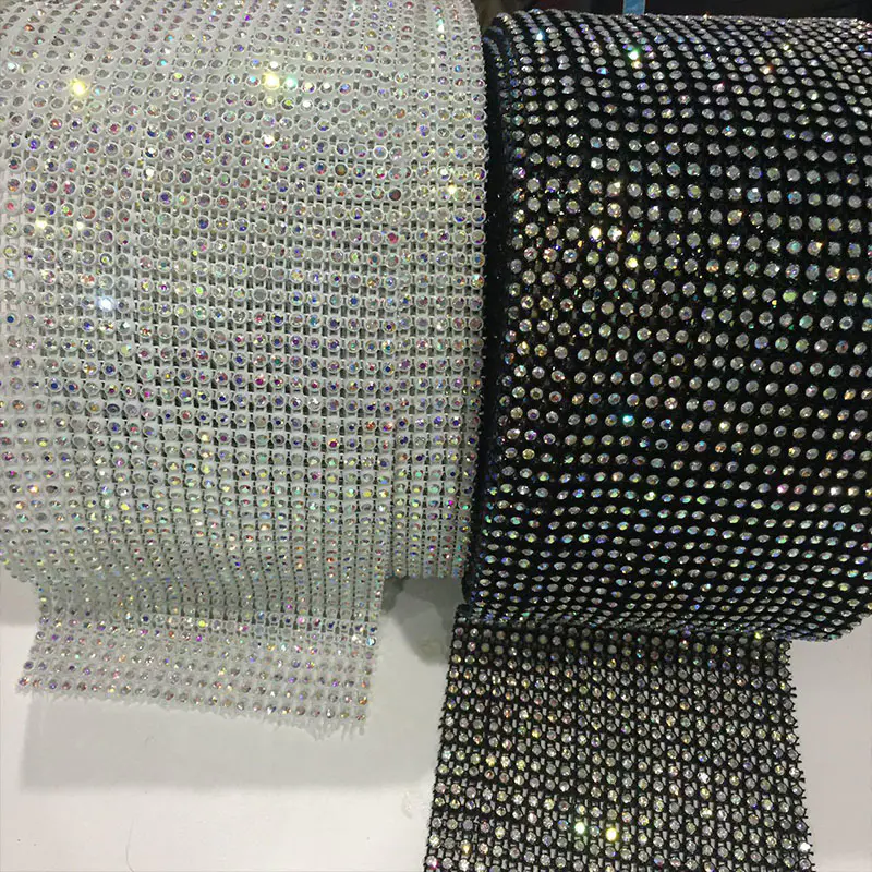 JP STRASS 24 rows Elastic rhinestone mesh trimming wholesale for Clothing