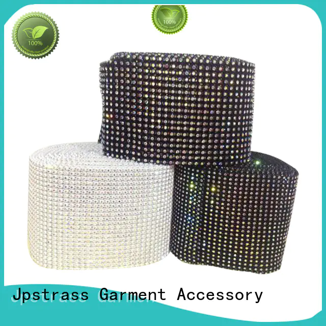 Jpstrass shiny gold rhinestone ribbon factory for clothes