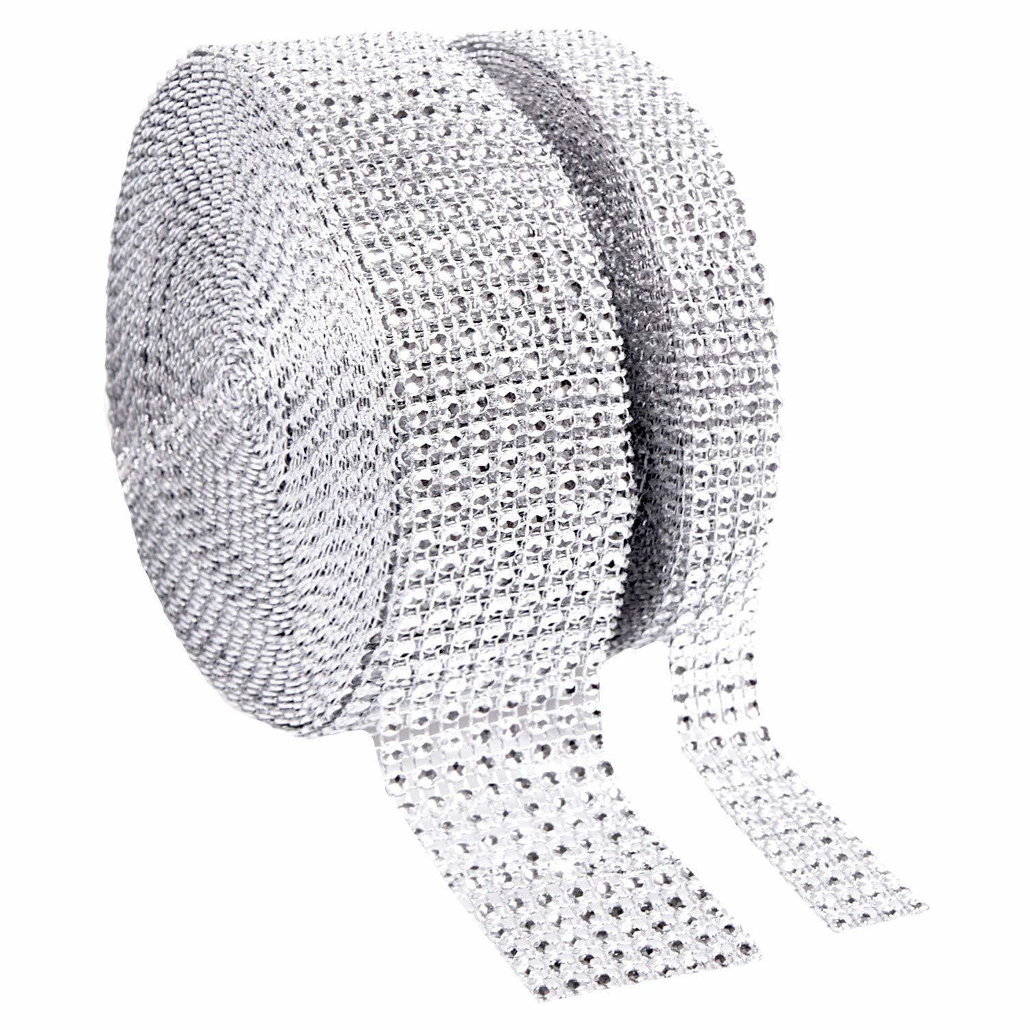 Silver-base-empty-imitation-rhinestone-ribbon-chain-mesh-trimming-4mm-wholesale-10-yards-each-roll