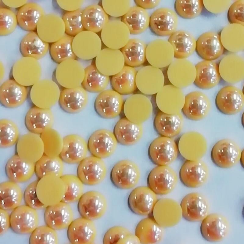 wholesale pearl round flat back , hot fix epoxy resin for wedding dress