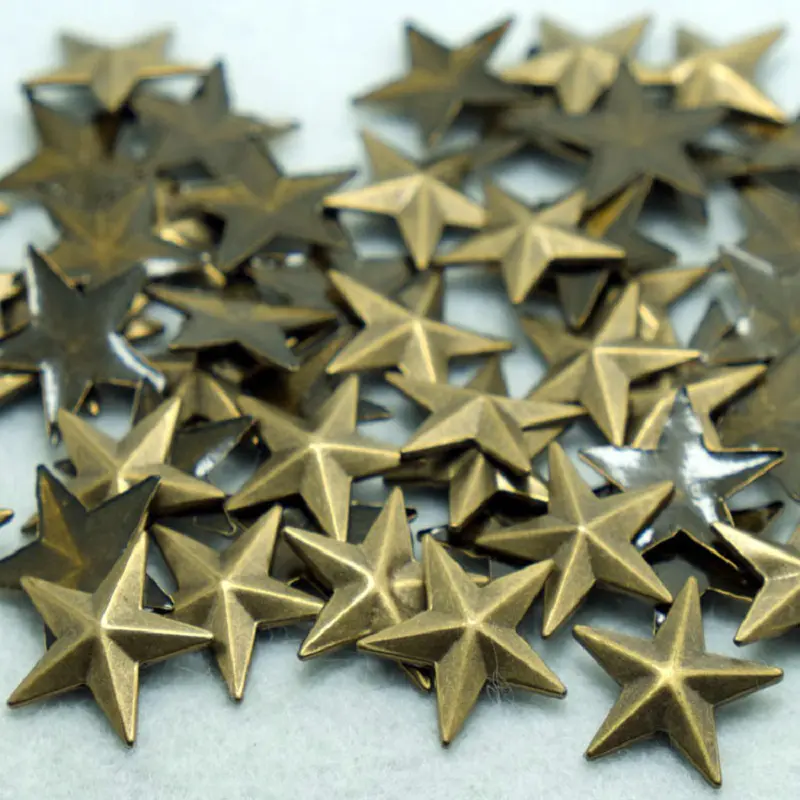 factory hot selling hot fix copper studs five star shape wholesale supplier