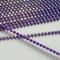 single row color customized colorful base plastic rhinestone mesh trimming 10 yards each roll