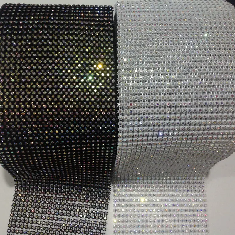 point back rhinestone mesh trimming wholesale supplier ,elastic style mesh trimming