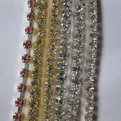 Fancy Metal Cup Chain Rhinestone Trimming For Off-Shoulder Clothes