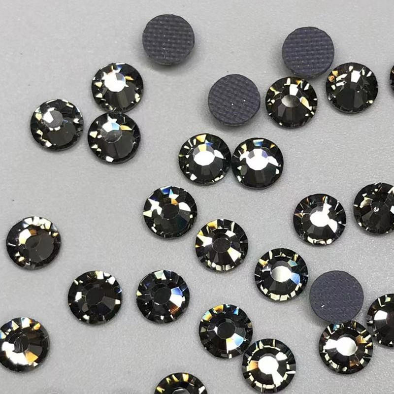 Wholesale Price DIY Jewelry Hair  16SS Flatback Black Diamond Hotfix Crystal Rhinestone